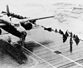 B-25 prior to start on USS Hornet for Doolittle raid