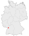 Position of Karlsruhe in Germany