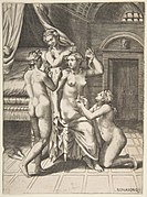 The toilet of Psyche who is seated in the centre being attended to MET DP812754.jpg