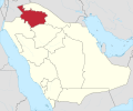 موقع المنطقة في السعودية Location of Al Jawf Region in Saudi Arabia