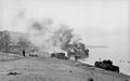 British Landing craft ablaze