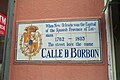 Historical street name Calle de Bourbon in New Orleans