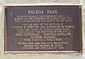 Plaque at Balboa Park