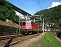 Intermodal train in the Biaschina Gorge