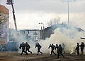 Filmmaking of 'Black Thursday' on crossway of ulica Świętojańska and Aleja Józefa Piłsudskiego in Gdynia