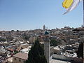 looking West onto the domes of the Holy Sepulchre Church - Flag of the Vatican