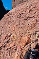 Graded conglomerate with boulder-sized clasts at base, Permian, Corsica, France