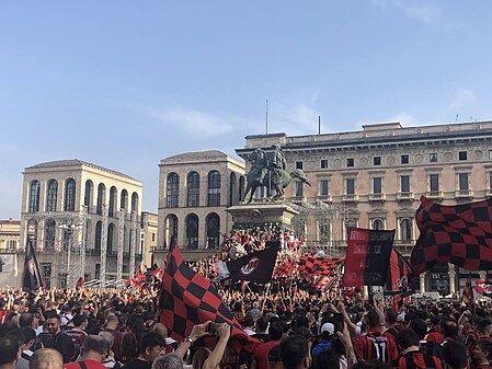 AC Milan fans celebrating their 19th scudetto 23 May 2022