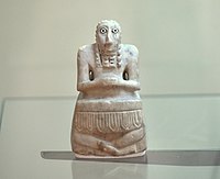 Seated male figure from the hoard of Nintu Temple V at Khafajah