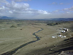 Ódáðahraun with huts