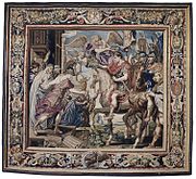 Workshop of Philippe Maëcht and Hans Taye. Tapestry showing Constantine's Triumphal Entry into Rome , 312. 1622-1625. wool, silk, gold and silver. 487 × 544.4 cm (15.9 × 17.8 ft). Philadelphia, Philadelphia Museum of Art.