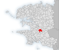 Localisation de la commune d'Edern au sein du département du Finistère