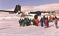 Blanketing a Twin Otter's engines in Thule.