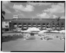 West facade of granstands - Mid-section - CD-E.; - Hialeah Park Race Track, East Fourth Avenue, Hialeah, Miami-Dade County, FL HABS FLA,13-HIAL,1-7.tif