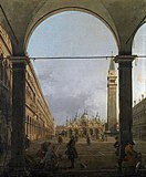 Giovanni Antonio Canal, Two Views of Piazza San Marco: Venice, Piazza San Marco and the Colonnade of the Procuratie Nuove, 1756