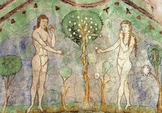 English: Temptation of Adam and Eve (1264) Deutsch: Sündenfall (1264)