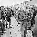 Lt Col The Lord Lovat, CO of No. 4 Commando, at Newhaven after returning from the raid.