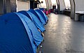 Tents set up inside Qualcomm Stadium