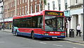 English: Wilts & Dorset 3613 (HF03 HJY), an Optare Excel, in Blue Boar Row, Salisbury, Wiltshire, on route 52 (this was the Pulseline service, but when other buses had to cover for the regular Citaros they displayed the old route number of 52.