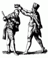 The Indians of California Greet Sir Francis Drake. engraving by Theodore de Bry