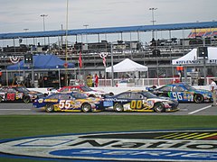 Mikey and Reutimann on pit road July 2008 Daytona.jpg