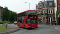 English: Metrobus 917 (YN06 JYB), a Scania N94UD/East Lancs Omnidekka, on The Stations Roundabout, Redhill, on route 405, heading for the bus station.