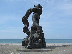 Pitsunda, Abkhazia, Medea on the beach of Black Sea 2.jpg