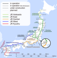 Shinkansen network with all stations (2024)