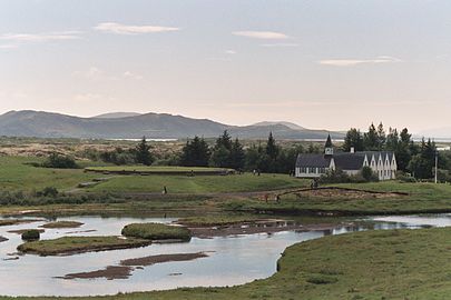 Church and manorhouse at Þingvellir