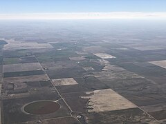 2022-09-11 14 27 42 View southward across east-central Adams County, Colorado from an airplane which had just taken off from Denver International Airport.jpg