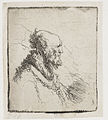 Bald Old Man with a Short Beard: Profile Facing right label QS:Len,"Bald Old Man with a Short Beard: Profile Facing right" label QS:Lnl,"Kaalhoofdige oude man met korte baard: profiel naar rechts" . circa 1635 date QS:P,+1635-00-00T00:00:00Z/9,P1480,Q5727902 . etching print. 6.6 × 5.6 cm (2.5 × 2.2 in). Various collections.