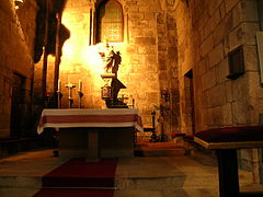 virgin statue in the older part of the church