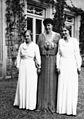 Duchess Cecilie of Mecklenburg-Schwerin, and daughters, Princess Alexandrine (left) and Princess Cecilie (right), pictured in 1934