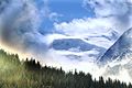 Glaciers of Grand Combin seen from Verbier