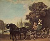 George Stubbs, A Gentleman driving a Lady in a Phaeton, 1787