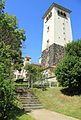 stauferzeitliche Buckelquader am Bergfried (vermutlich um 1165) der Burg Waldenburg (historistisches Turmoberteil 19.Jh.), Sachsen