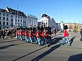 Den Kongelige Livgarde in ceremonial uniforms.