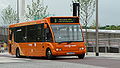 English: Star Travel (T458 BCN), an Optare Solo, in Station Way, waiting for the traffic lights to change so it could cross Friarage Road, into Great Western Street/Aylesbury bus station, Aylesbury, Buckinghamshire, on Orange Route 9, part of the Aylesbury Rainbow Routes network, supported by Buckinghamshire County Council.