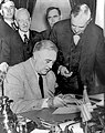 President Roosevelt Signing the Declaration of War Against Germany