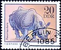 Stamp of German Democratic Republic. DDR. 20. Panzernashorn