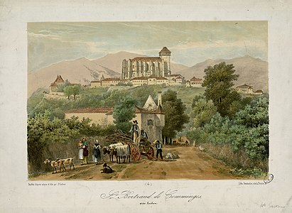 Lithographie de St. Bertrand de Comminges, près de Luchon (19e siècle)