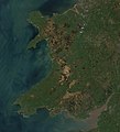 Cymraeg: Llun o loeren English: Satellite image of Wales