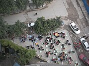 Mah-jong playing people in Hechuan