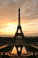 The Eiffel tower at sunrise