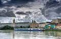 Linz skyline with Danube