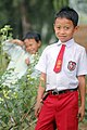 Indonesian boy in school uniform