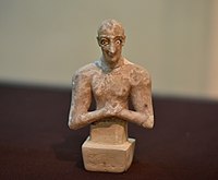 Upper part of a statuette of a Sumerian male from Diyala Region, Iraq