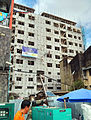 Bamboo scaffoldings on a construction site in Yangon, August 2013