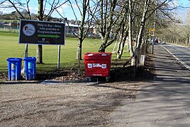 Bins at the edge of Bettws Lane, Newport - geograph.org.uk - 4470886.jpg