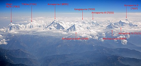Aerial view of Annapurna massif